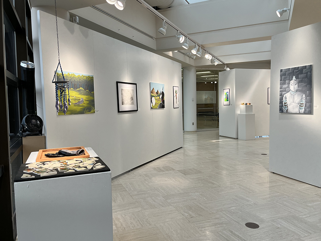 Looking north from courtyard side of the exhibition